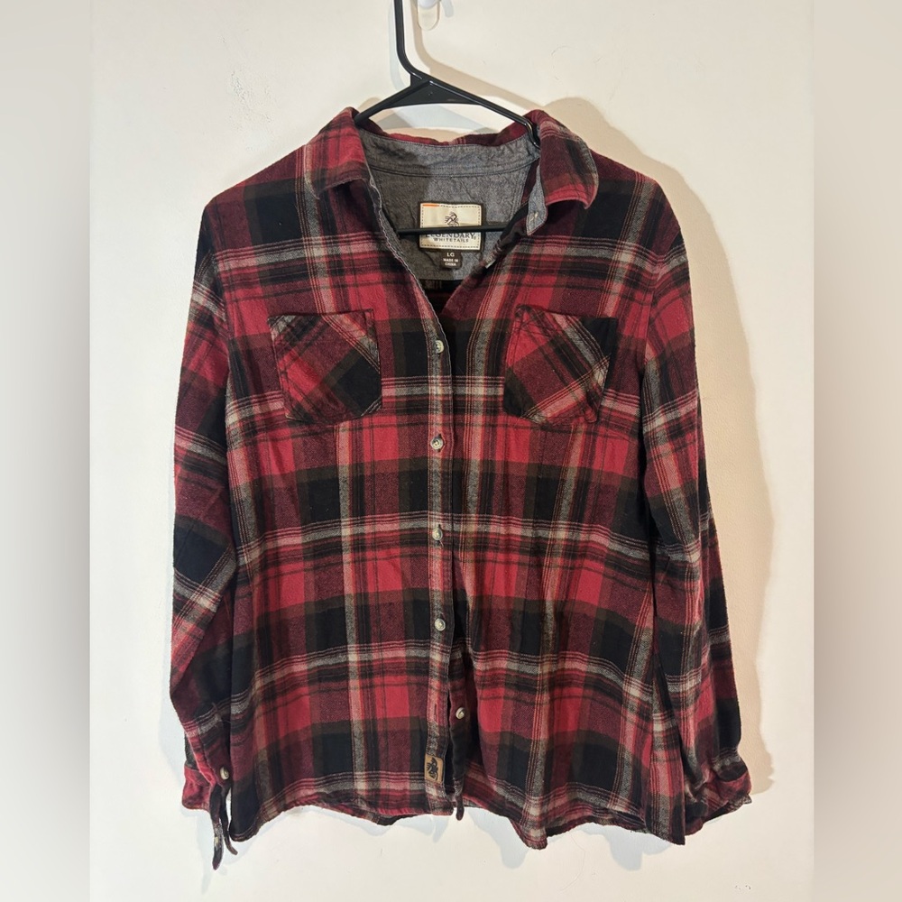 Legendary Whitetails Women’s Large Plaid Long Sleeve Button Down Shirt Casual